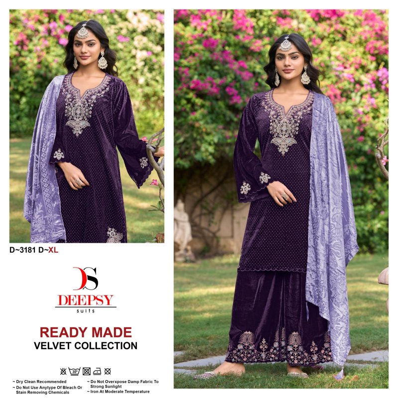 D 3181 A To D By Deepsy Velvet Readymade Pakistani Suits